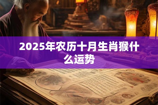 2025年农历十月生肖猴什么运势 2025年农历十月生肖猴什么运势