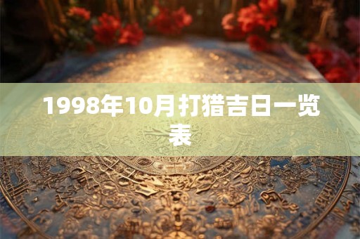 1998年10月打猎吉日一览表