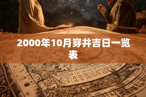 2000年10月穿井吉日一览表 2000年10月穿井吉日一览表