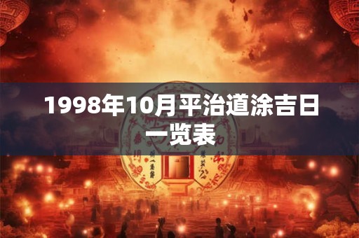 1998年10月平治道涂吉日一览表 1998年10月平治道涂吉日一览表