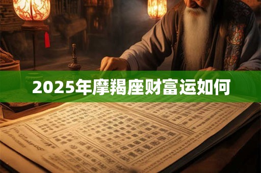 2025年摩羯座财富运如何