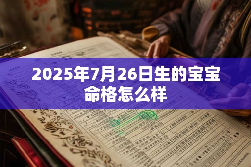 2026年7月26日生的宝宝命格怎么样