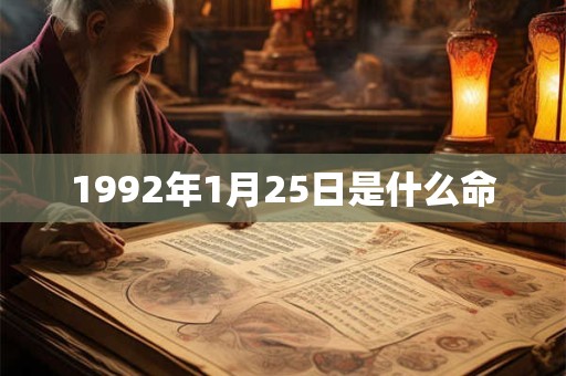 1992年1月25日是什么命 1992年1月25日是什么命