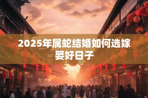 2025年属蛇结婚如何选嫁娶好日子 2025年属蛇结婚如何选嫁娶好日子