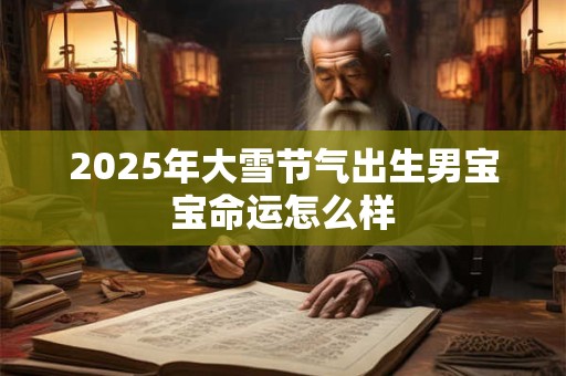 2025年大雪节气出生男宝宝命运怎么样 2025年大雪节气出生男宝宝命运怎么样