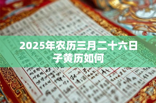 2026年农历三月二十六日子黄历如何