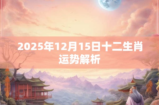 2025年12月15日十二生肖运势解析 2025年12月15日十二生肖运势解析