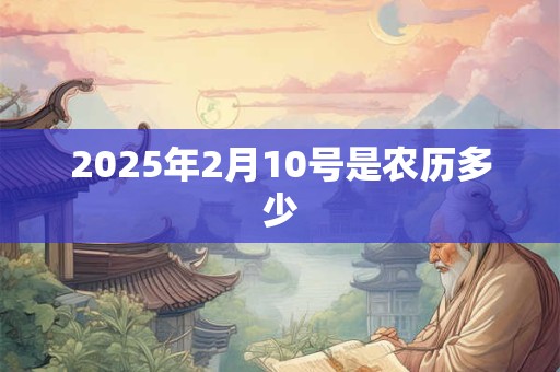 2025年2月10号是农历多少
