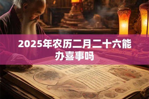 2025年农历二月二十六能办喜事吗 2025年农历二月二十六能办喜事吗