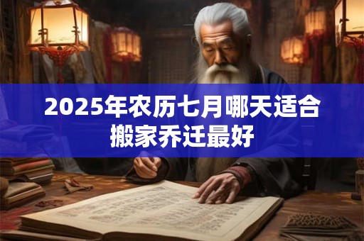 2025年农历七月哪天适合搬家乔迁最好 2025年农历七月哪天适合搬家乔迁最好