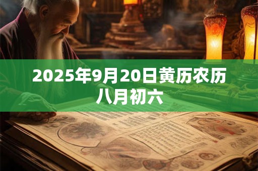 2025年9月20日黄历农历八月初六 2025年9月20日黄历农历八月初六