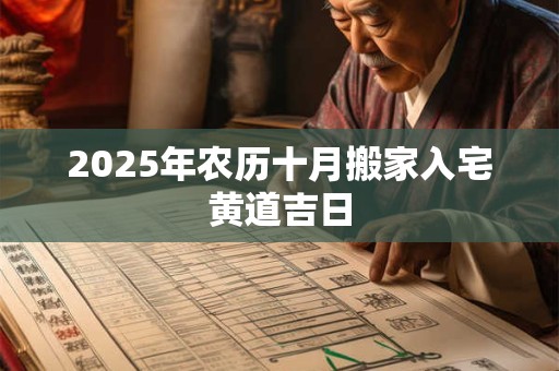 2025年农历十月搬家入宅黄道吉日