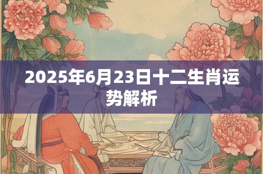 2025年6月23日十二生肖运势解析 2025年6月23日十二生肖运势解析