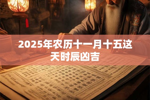 2025年农历十一月十五这天时辰凶吉 2025年农历十一月十五这天时辰凶吉