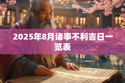 2025年8月诸事不利吉日一览表