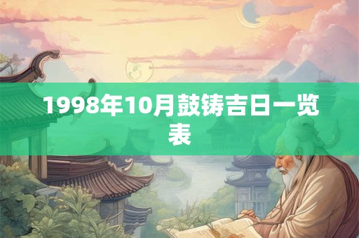 1998年10月鼓铸吉日一览表 1998年10月鼓铸吉日一览表