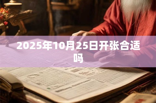 2025年10月25日开张合适吗 2025年10月25日开张合适吗
