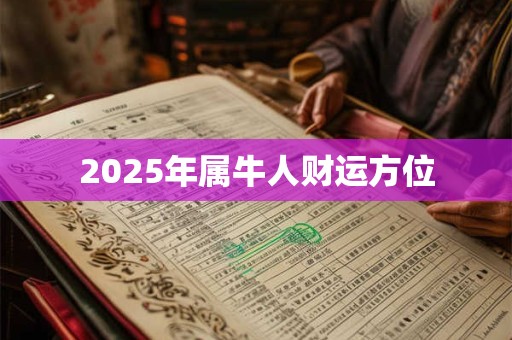 2025年属牛人财运方位