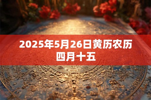 2025年5月26日黄历农历四月十五 2025年5月26日黄历农历四月十五