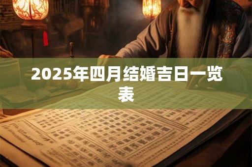 2025年四月结婚吉日一览表 2025年四月结婚吉日一览表