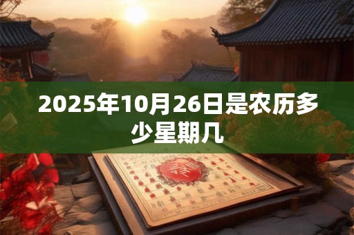 2025年10月26日是农历多少星期几