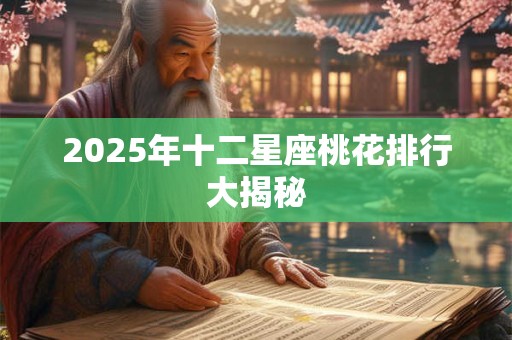 2025年十二星座桃花排行大揭秘 2025年十二星座桃花排行大揭秘