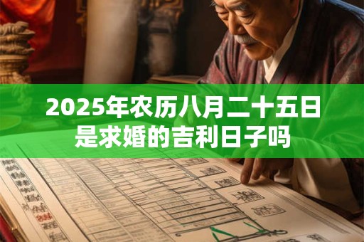 2025年农历八月二十五日是求婚的吉利日子吗