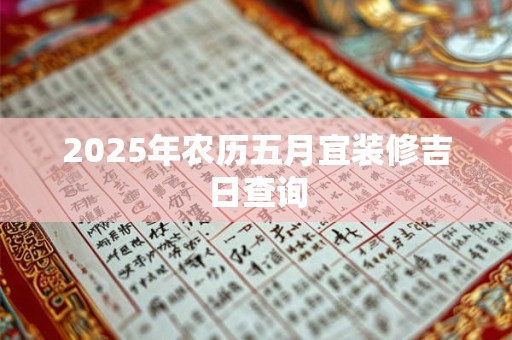 2025年农历五月宜装修吉日查询