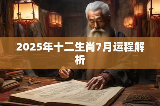 2025年十二生肖7月运程解析 2025年十二生肖7月运程解析