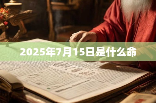 2025年7月15日是什么命 2025年7月15日是什么命