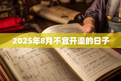 2025年8月不宜开渠的日子