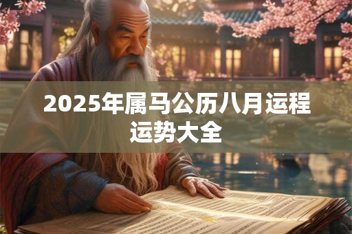 2025年属马公历八月运程运势大全 2025年属马公历八月运程运势大全