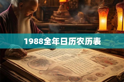 1988全年日历农历表 1988全年日历农历表