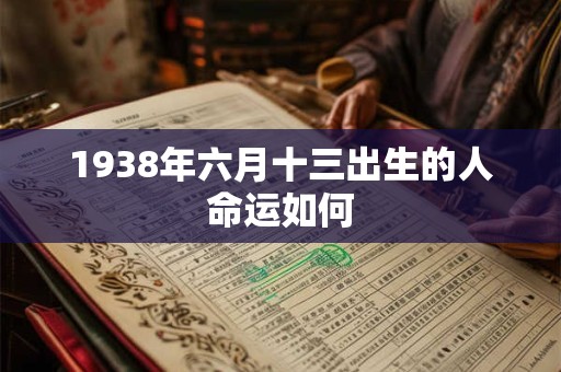 1938年六月十三出生的人命运如何 1938年六月十三出生的人命运如何