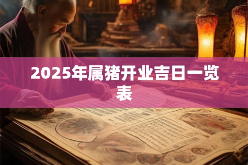 2025年属猪开业吉日一览表