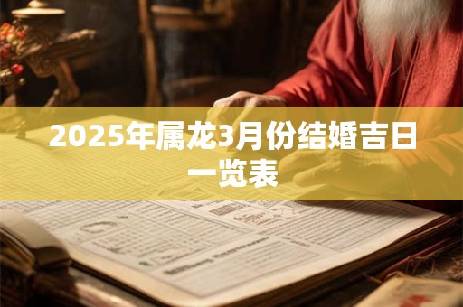 2025年属龙3月份结婚吉日一览表