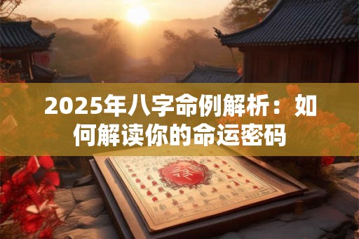 2025年八字命例解析:如何解读你的命运密码 2025年八字命例解析:如何解读你的命运密码