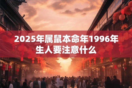 2025年属鼠本命年1996年生人要注意什么 2025年属鼠本命年1996年生人要注意什么