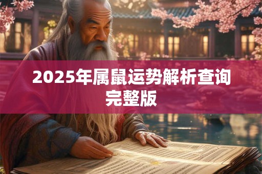 2025年属鼠运势解析查询完整版 2025年属鼠运势解析查询完整版