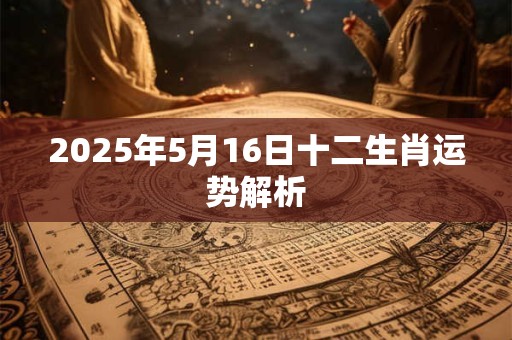 2025年5月16日十二生肖运势解析