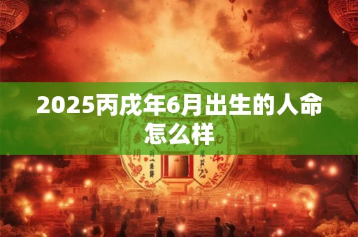 2025丙戌年6月出生的人命怎么样 2025丙戌年6月出生的人命怎么样