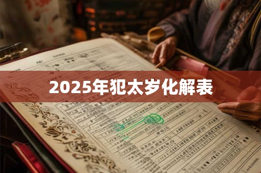 2025年犯太岁化解表 2025年犯太岁化解表