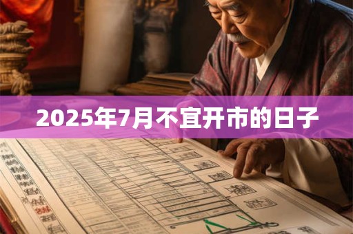2025年7月不宜开市的日子