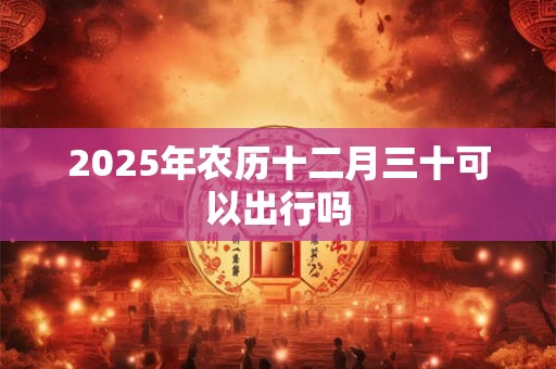 2025年农历十二月三十可以出行吗 2025年农历十二月三十可以出行吗