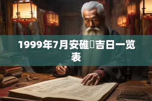 1999年7月安碓硙吉日一览表 1999年7月安碓硙吉日一览表