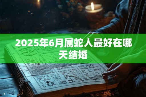 2025年6月属蛇人最好在哪天结婚 2025年6月属蛇人最好在哪天结婚