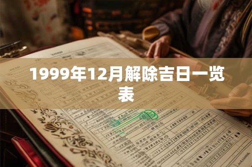 1999年12月解除吉日一览表