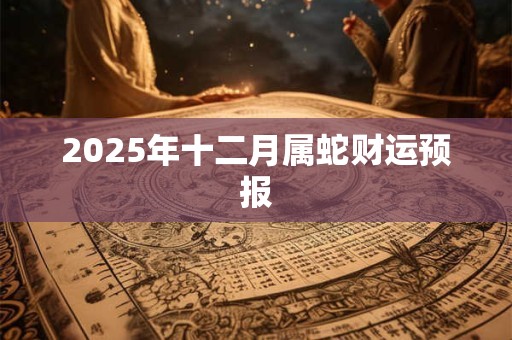 2025年十二月属蛇财运预报 2025年十二月属蛇财运预报