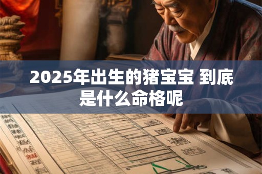 2025年出生的猪宝宝 到底是什么命格呢 2025年出生的猪宝宝 到底是什么命格呢