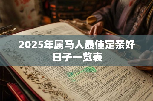 2025年属马人最佳定亲好日子一览表 2025年属马人最佳定亲好日子一览表